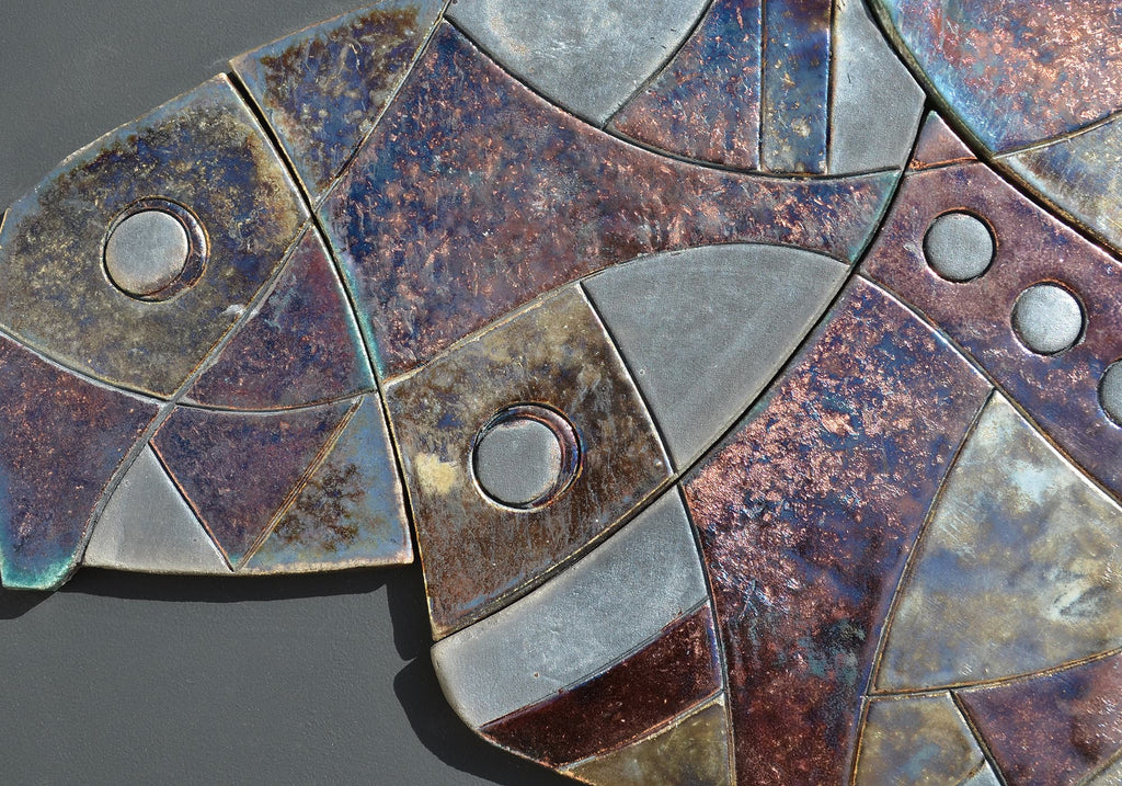 mural cerámica metamorfosis detalle