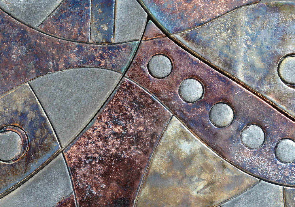 mural cerámica metamorfosis detalle