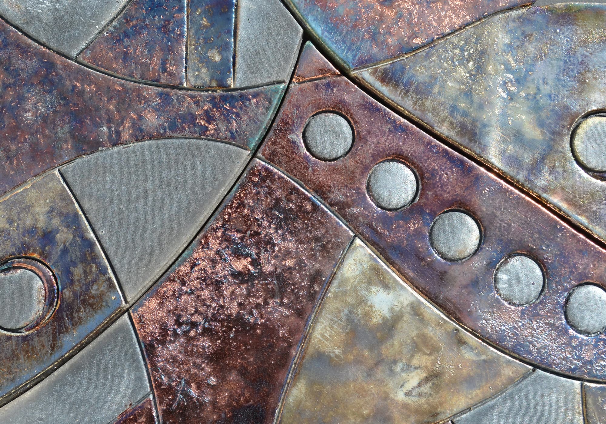 mural cerámica metamorfosis detalle